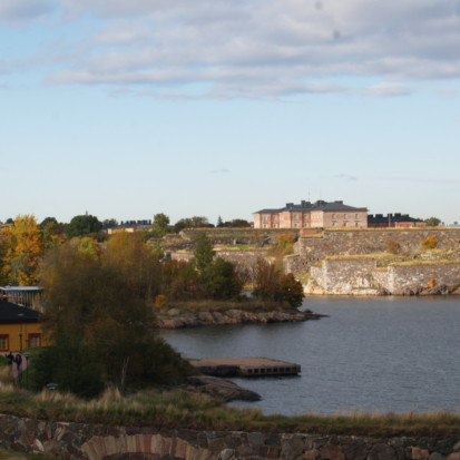 The island fortress of Suomenlinna, as seen from the shore