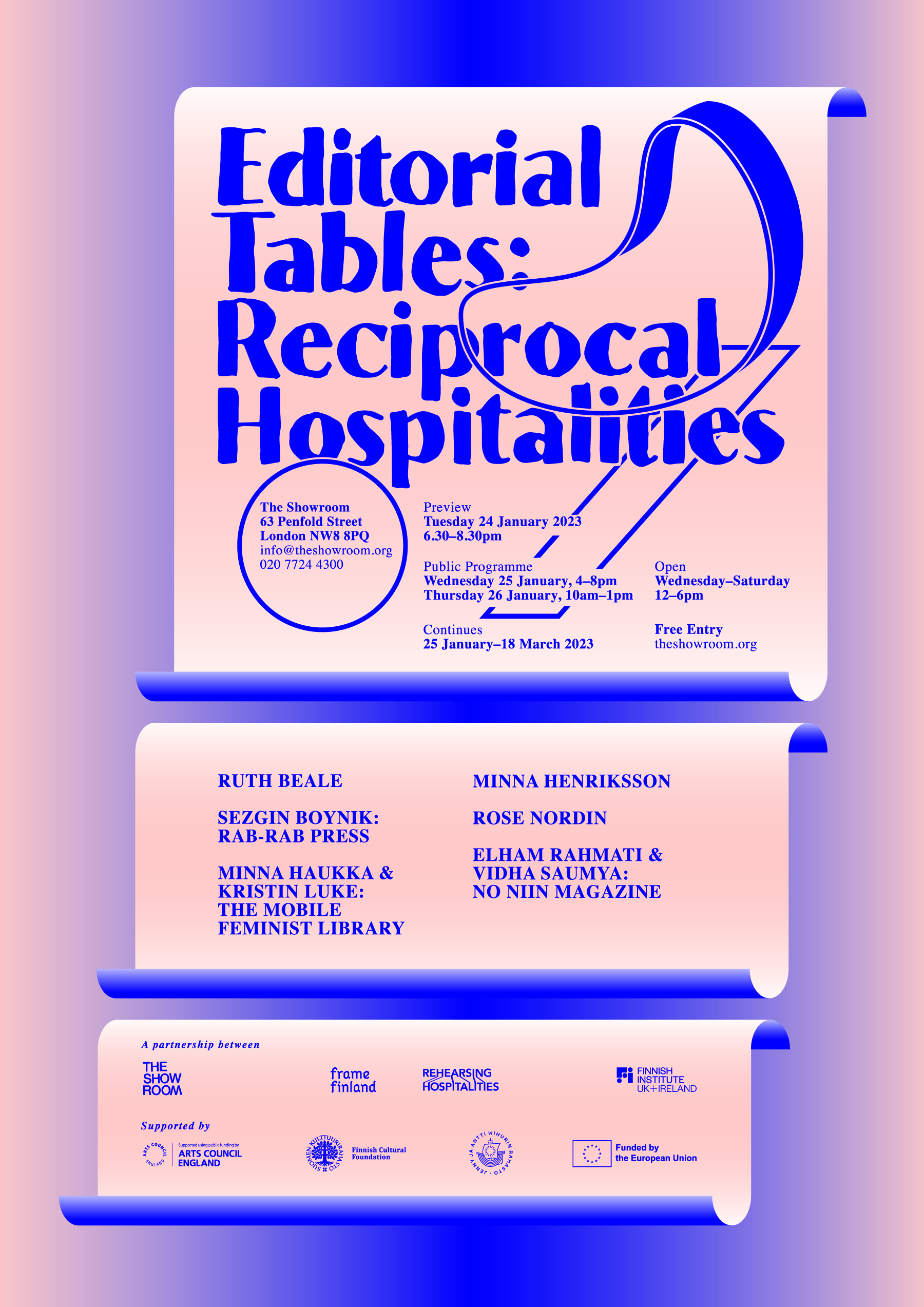 Poster for the event Editorial Tables: Reciprocal Hospitalities